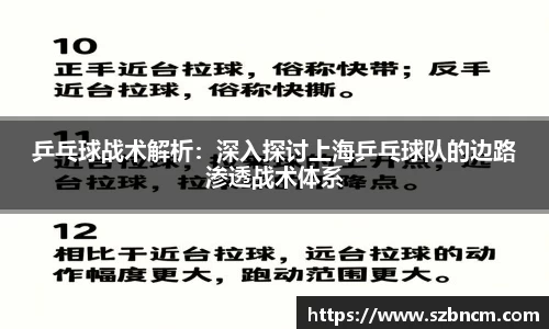 乒乓球战术解析：深入探讨上海乒乓球队的边路渗透战术体系
