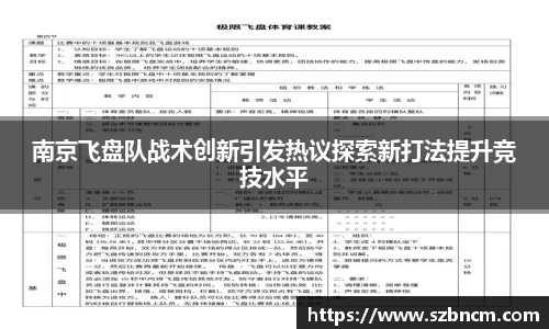 南京飞盘队战术创新引发热议探索新打法提升竞技水平