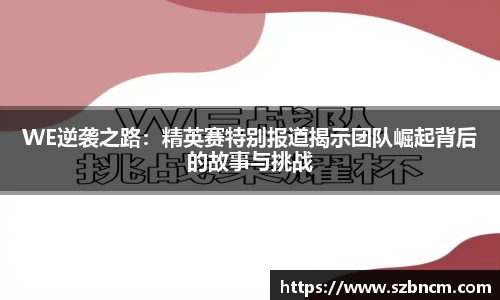 WE逆袭之路：精英赛特别报道揭示团队崛起背后的故事与挑战