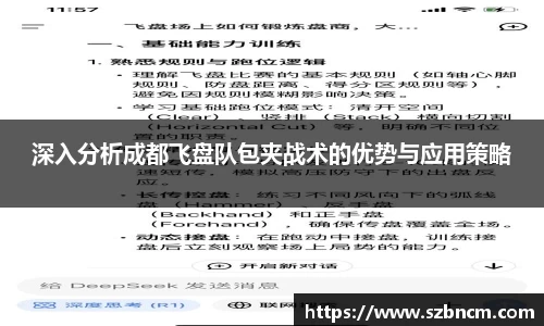 深入分析成都飞盘队包夹战术的优势与应用策略
