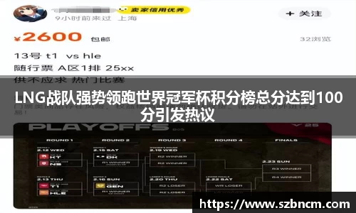 LNG战队强势领跑世界冠军杯积分榜总分达到100分引发热议